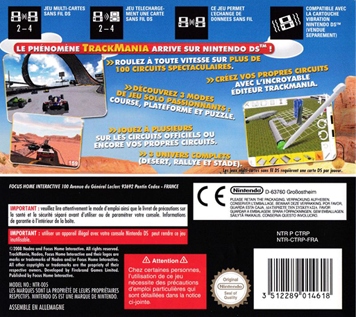 Trackmania Ds — box-2D-back (FR)