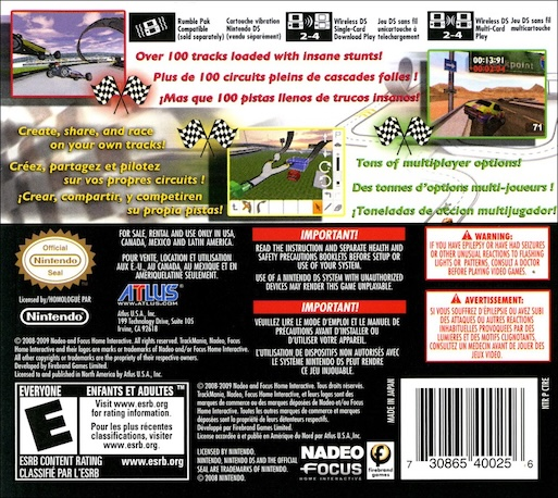 Trackmania Ds — box-2D-back (US)