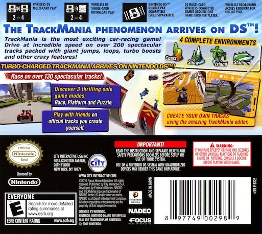 Trackmania Turbo — box-2D-back (US)