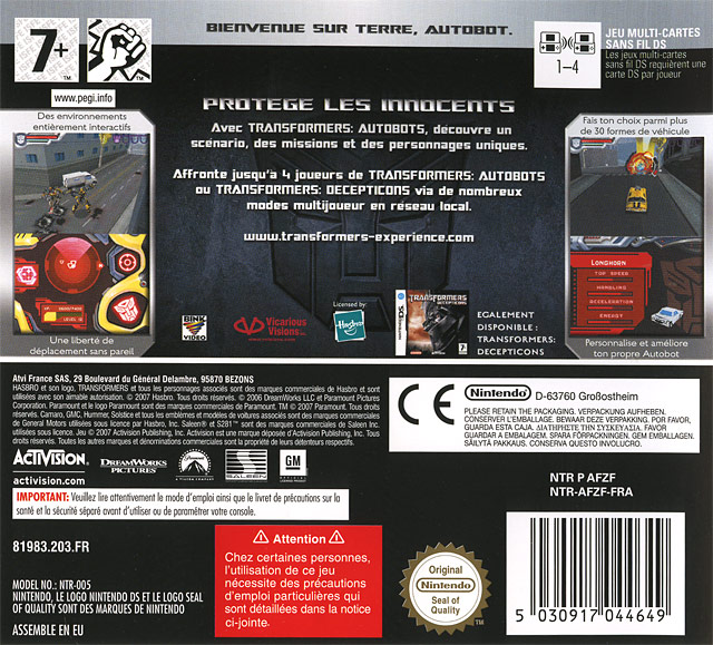 Transformers - Autobots — box-2D-back (FR)