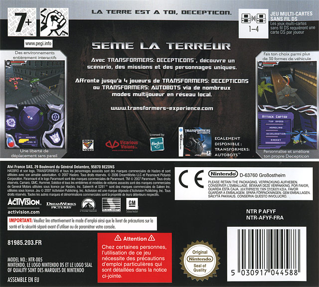 Transformers - Decepticons — box-2D-back (FR)