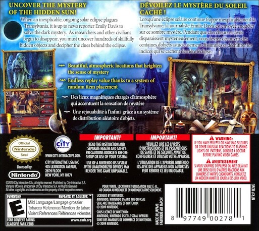 Vampire Moon - Le Mystère Du Soleil Noir — box-2D-back (US)