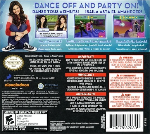 Victorious - Taking The Lead — box-2D-back (US)