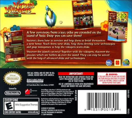 Virtual Villagers - Un Nouveau Chez-soi — box-2D-back (US)