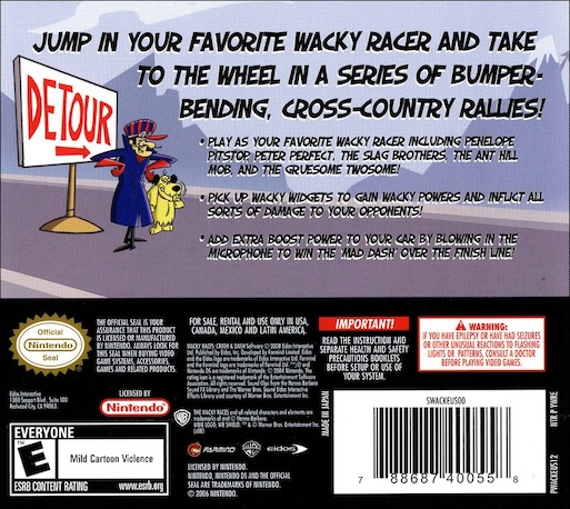 Wacky Races - Crash And Dash — box-2D-back (US)