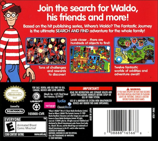 Where's Waldo - The Fantastic Journey — box-2D-back (US)