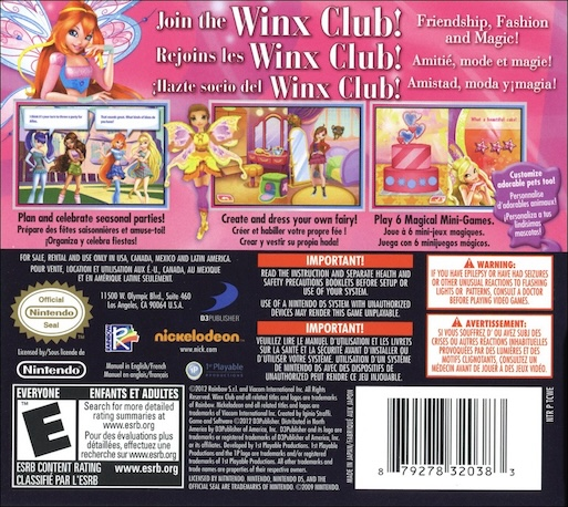 Winx Club - Magical Fairy Party — box-2D-back (US)