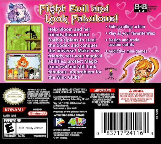 Winx Club - Quest For The Codex — box-2D-back (US)