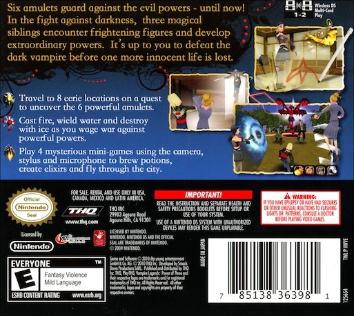 Vampire Legends - Power Of Three — box-2D-back (US)