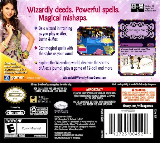 Wizards Of Waverly Place — box-2D-back (US)