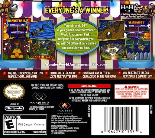 Wonder World Amusement Park — box-2D-back (US)