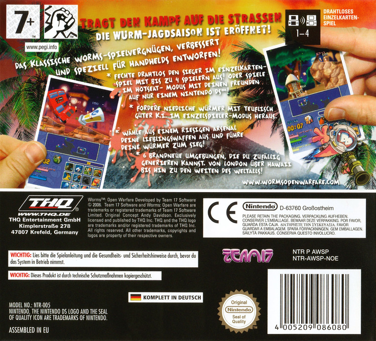 Worms - Open Warfare — box-2D-back (DE)