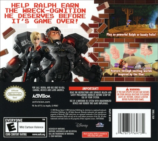 Wreck-it Ralph — box-2D-back (US)