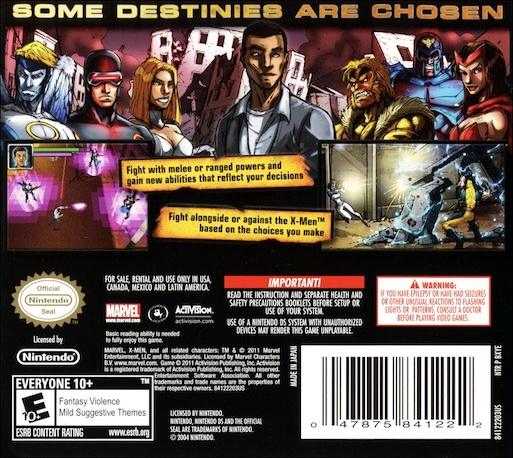 X-men Destiny — box-2D-back (US)