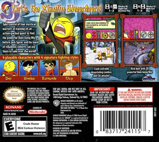 Xiaolin Showdown — box-2D-back (US)