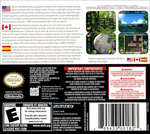 Zenses Rainforest — box-2D-back (US)