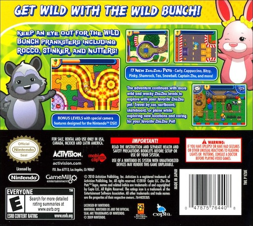 Zhu Zhu Pets 2 - Featuring The Wild Bunch — box-2D-back (US)