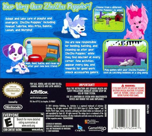 Zhu Zhu Puppies — box-2D-back (US)