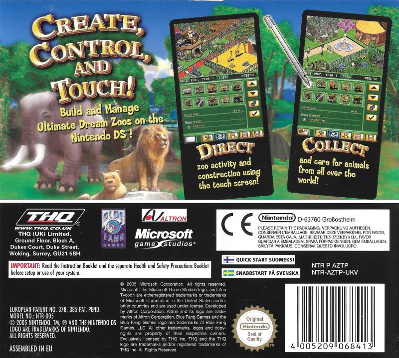 Zoo Tycoon Ds — box-2D-back (EU)