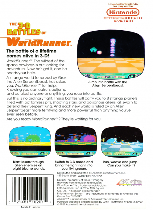 3-D WorldRunner — box-2D-back (US)