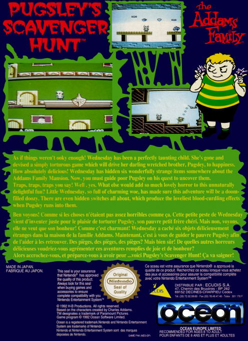 Addams Family - Pugsley's Scavenger Hunt, The — box-2D-back (EU)