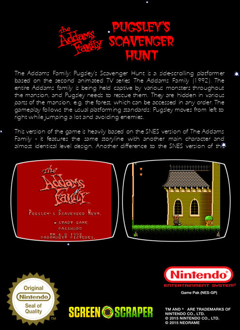 Addams Family - Pugsley's Scavenger Hunt, The — box-2D-back (SS)