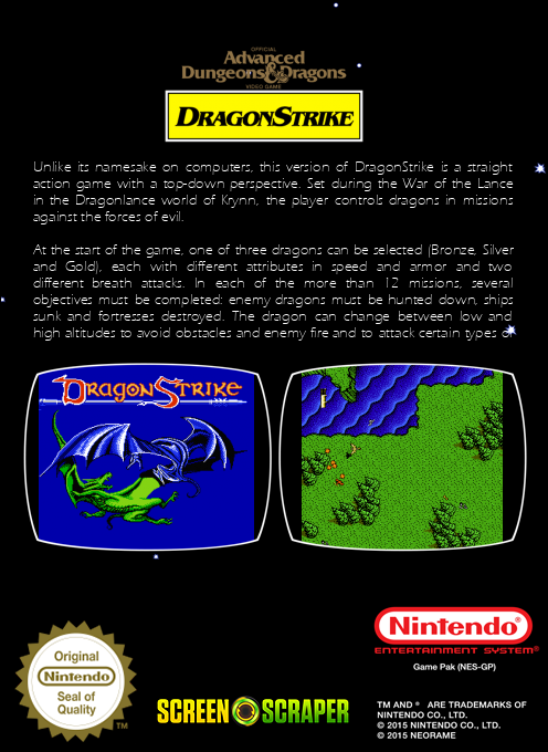 Advanced Dungeons And Dragons - Dragon Strike — box-2D-back (SS)