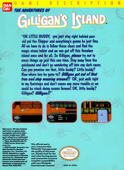 Adventures Of Gilligan's Island, The — box-2D-back (US)