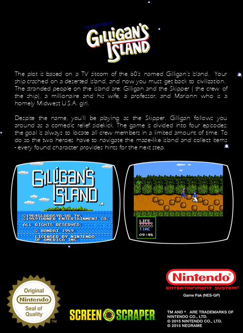 Adventures Of Gilligan's Island, The — box-2D-back (SS)