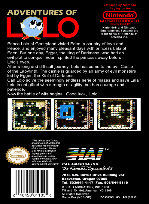 Adventures of Lolo — box-2D-back (US)