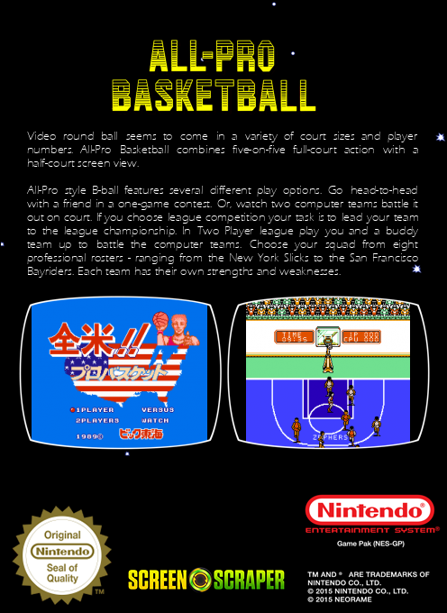 All Pro Basketball — box-2D-back (SS)