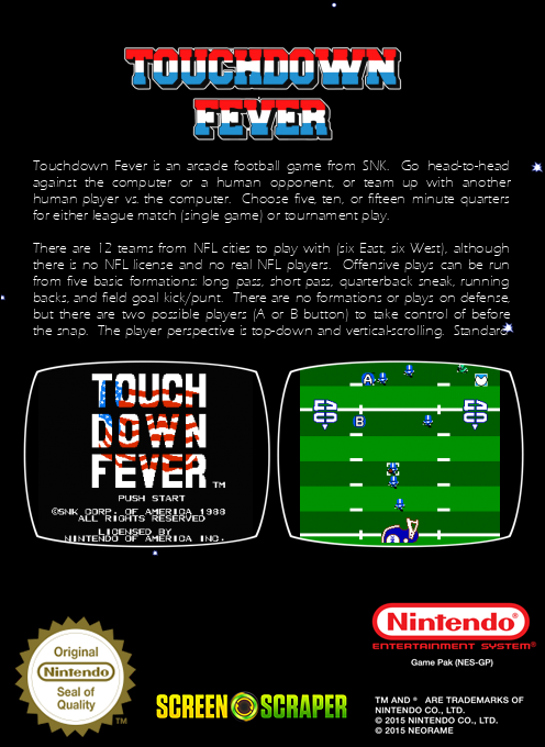 Touchdown Fever — box-2D-back (SS)