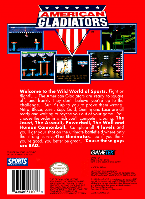 American Gladiators — box-2D-back (US)