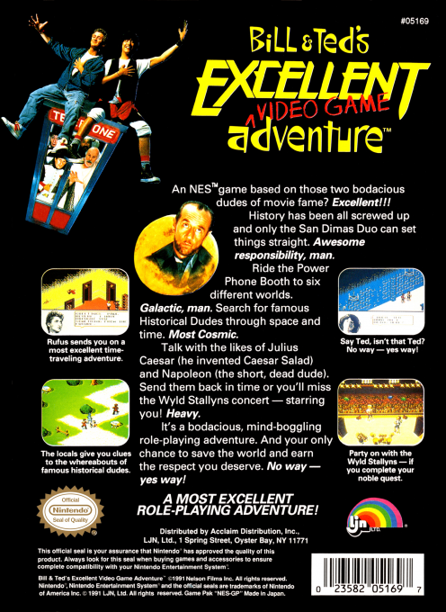 Bill And Ted's Excellent Video Game Adventure — box-2D-back (US)