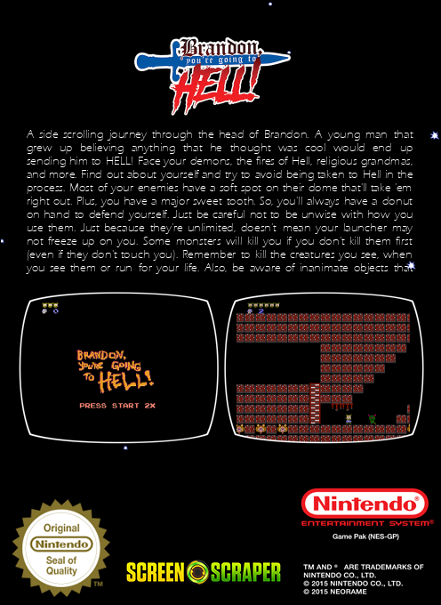 Brandon, You're Going to Hell! — box-2D-back (SS)