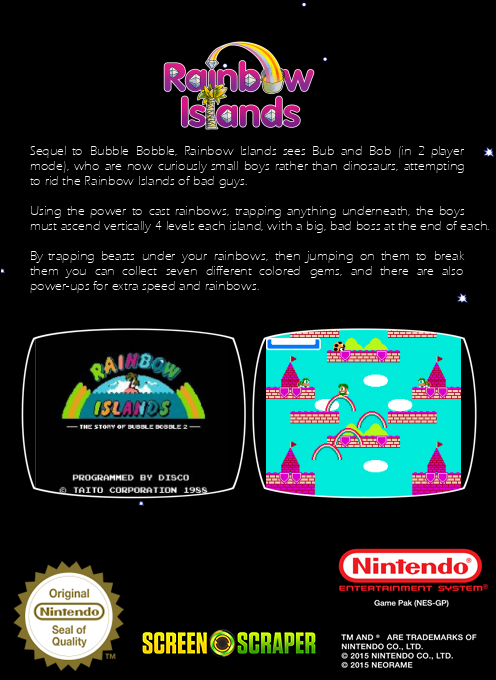 Rainbow Islands — box-2D-back (SS)