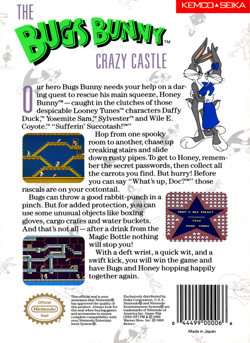 Bugs Bunny Crazy Castle, The — box-2D-back (US)
