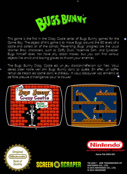 Bugs Bunny Crazy Castle, The — box-2D-back (SS)