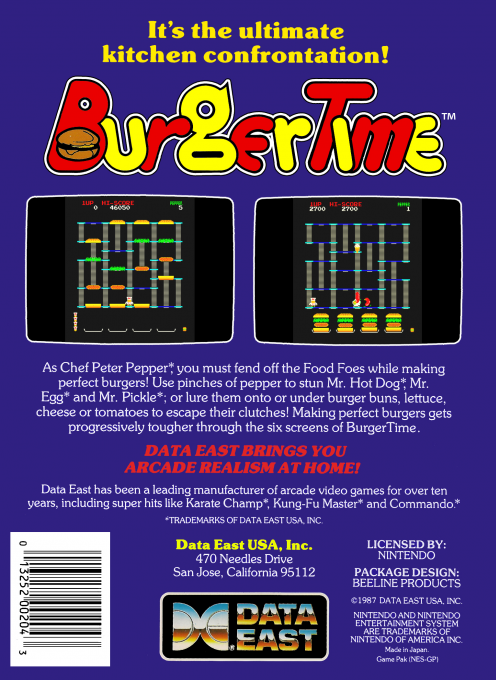 Burgertime — box-2D-back (US)