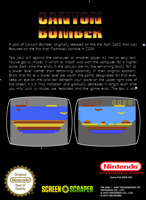 Canyon Bomber — box-2D-back (SS)