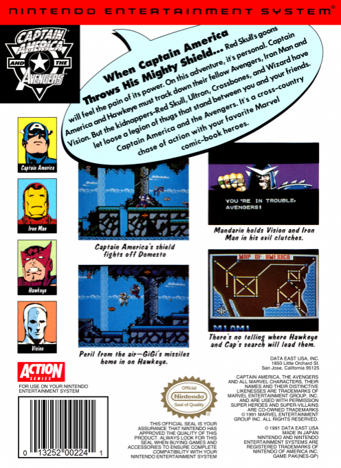 Captain America And The Avengers — box-2D-back (US)