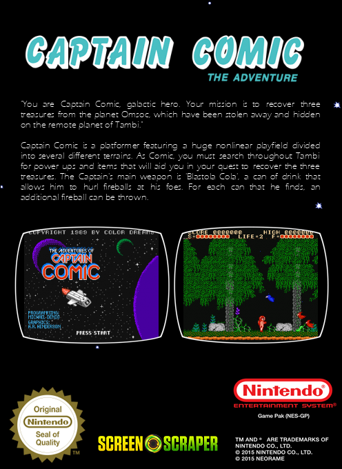 Captain Comic - The Adventure — box-2D-back (SS)