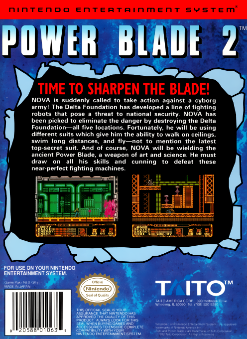 Power Blade 2 — box-2D-back (US)