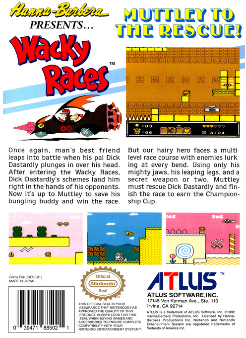 Wacky Races — box-2D-back (US)