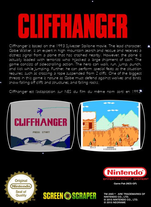 Cliffhanger — box-2D-back (SS)