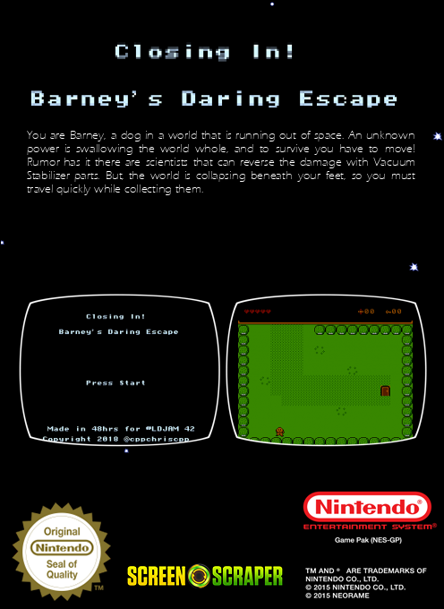 Closing In! Barney's Daring Escape — box-2D-back (SS)