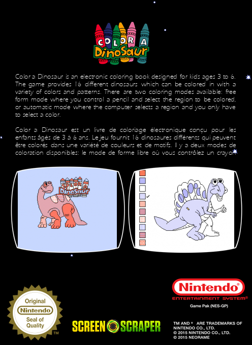 Color A Dinosaur — box-2D-back (SS)