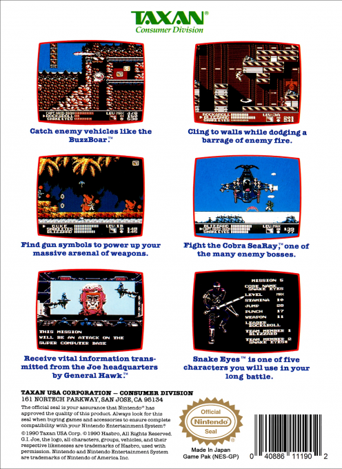 G.i. Joe - A Real American Hero — box-2D-back (US)