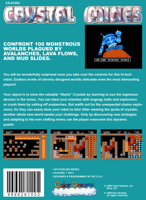 Crystal Mines — box-2D-back (US)
