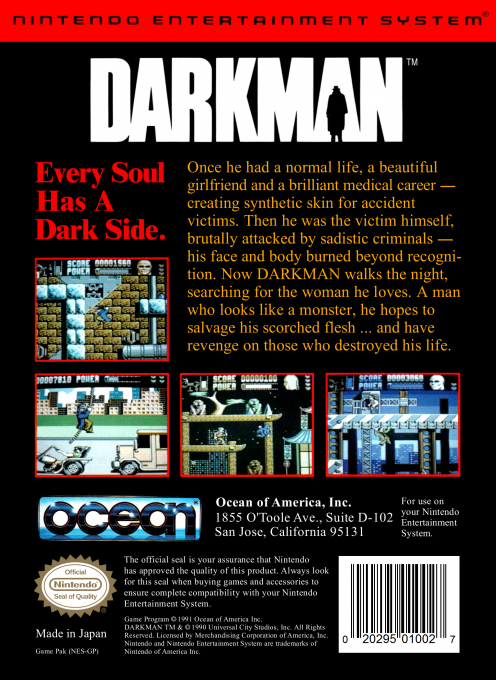 Darkman — box-2D-back (US)